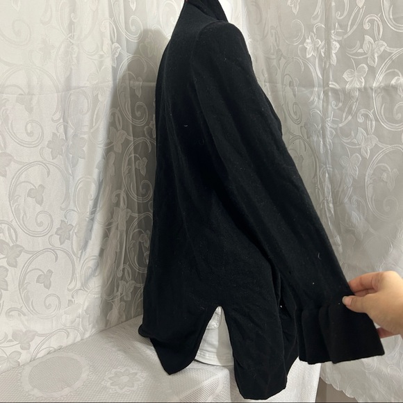 Cynthia Rowley Black Flounce Sleeve Knit Cardigan - Picture 7 of 10